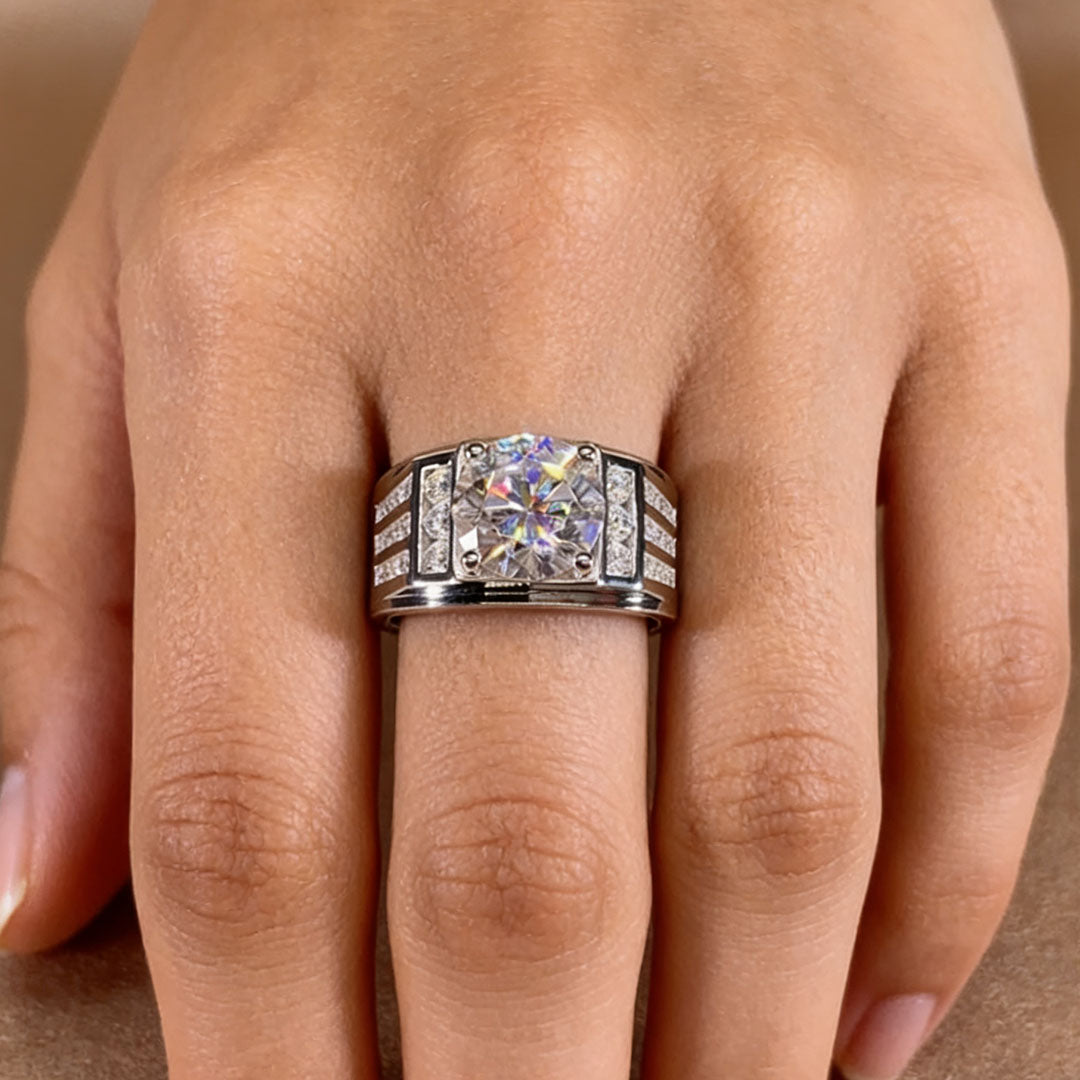 3.8 ctw Round Cut White Gemstone Ring