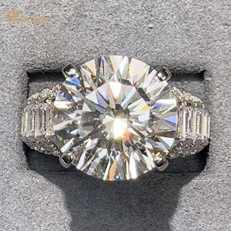 10ctw Round Cut Luxury Large Gemstone Engagement Ring -JOSHINY