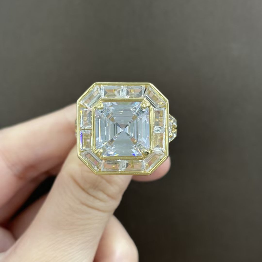 4.6ct Asscher Square Engagement Ring -JOSHINY