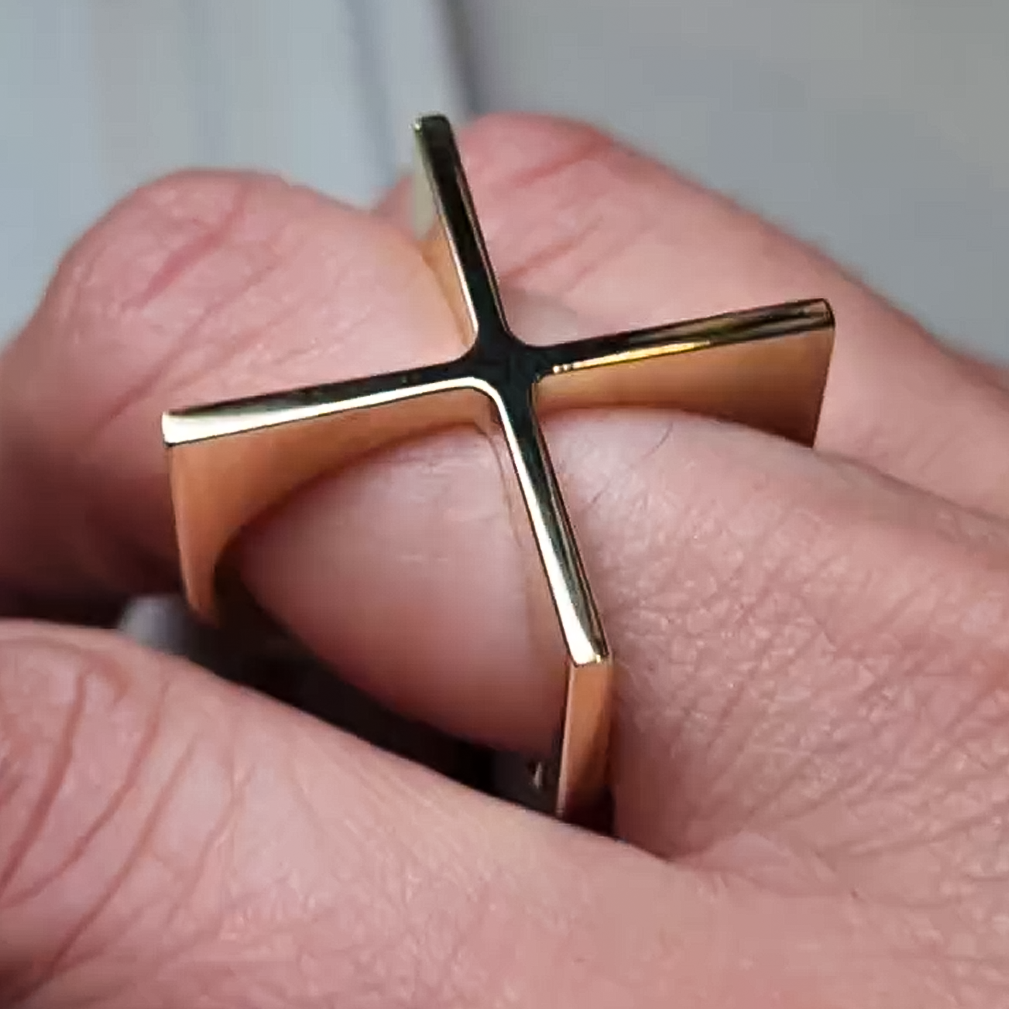 Fashion Gold Cross Ring -JOSHINY