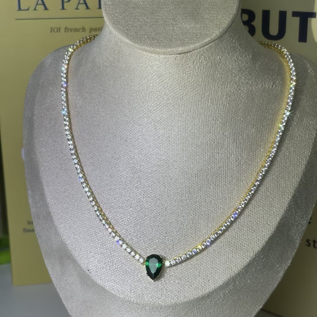 10Ctw gemstone Pendant Necklace-JOSHINY