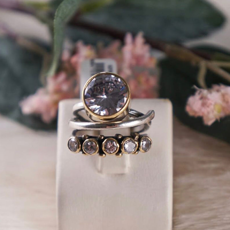 4ctw Round Cut Vintage Style Creative Ring -JOSHINY