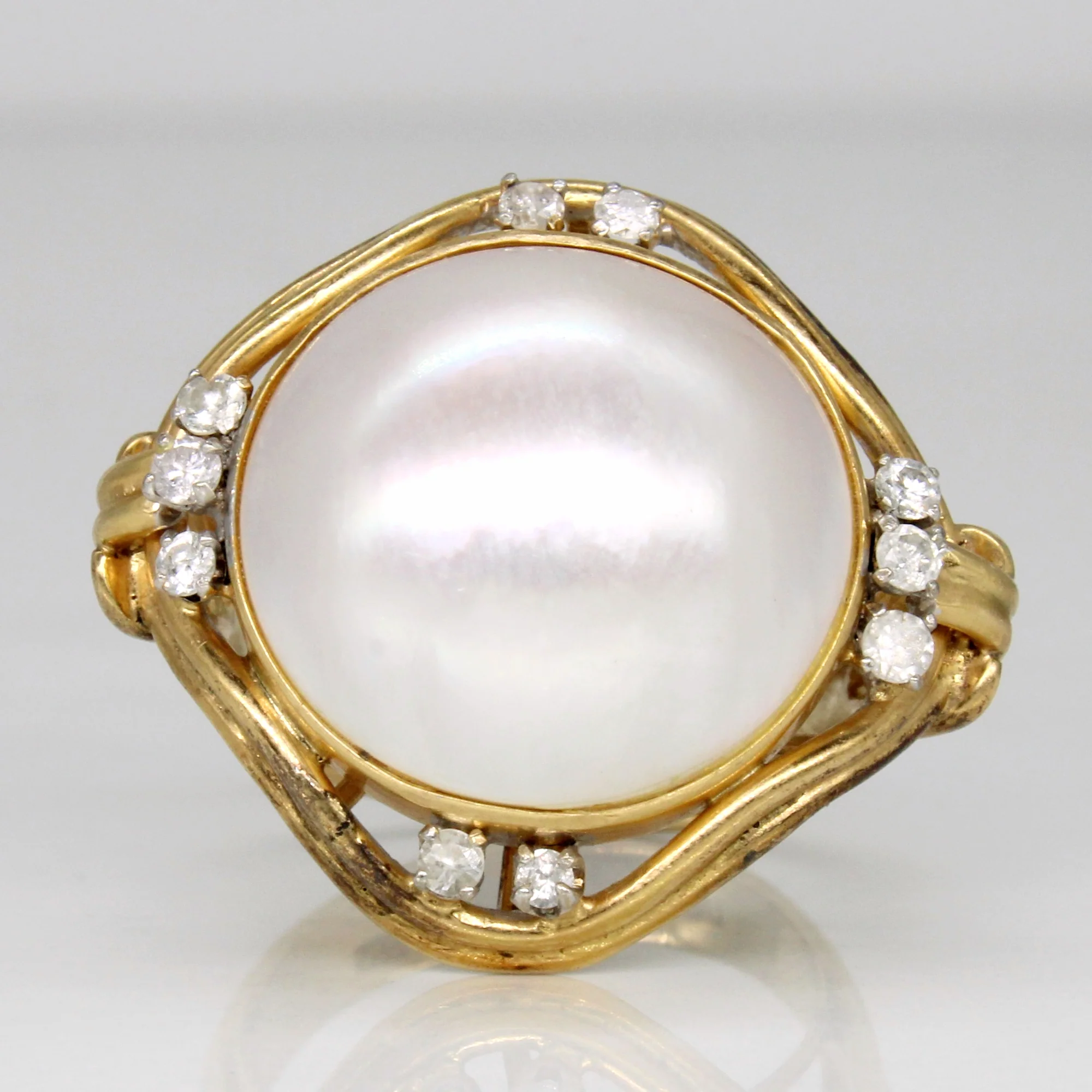 0.3ctw Pearl and Gemstone Cocktail Ring -JOSHINY