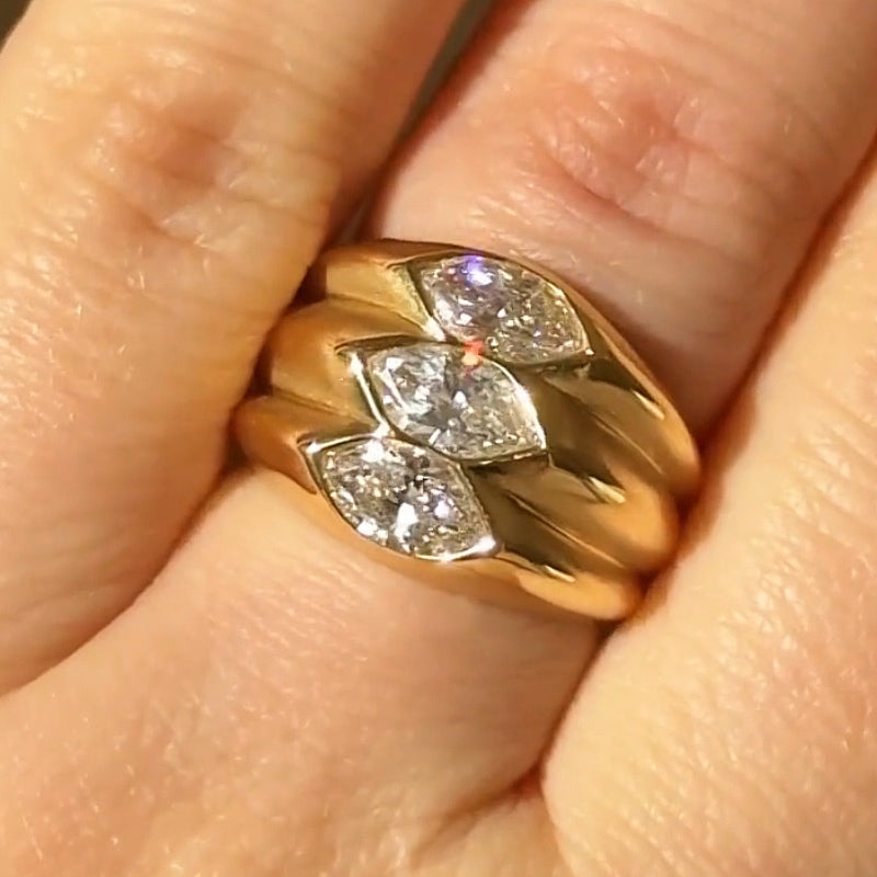 3.0ctw Triple Marquise Ring -JOSHINY