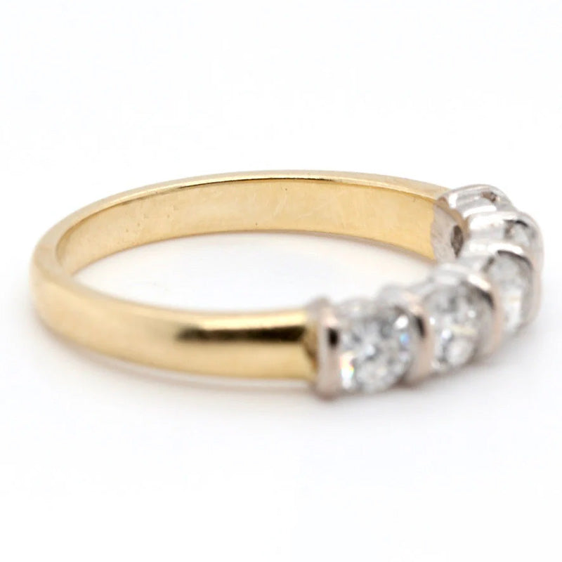 1.0ctw Round Cut 5 Stone Inlay Modern Eternity Band-JOSHINY