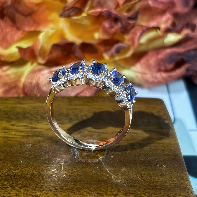 1.5ctw Oval Cut Cornflower Blue lab Sapphire Ring -JOSHINY