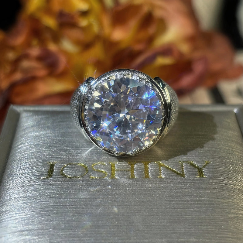 4.0Ct Round Cut Blue Gemstone Stirrup Model Ring -JOSHINY