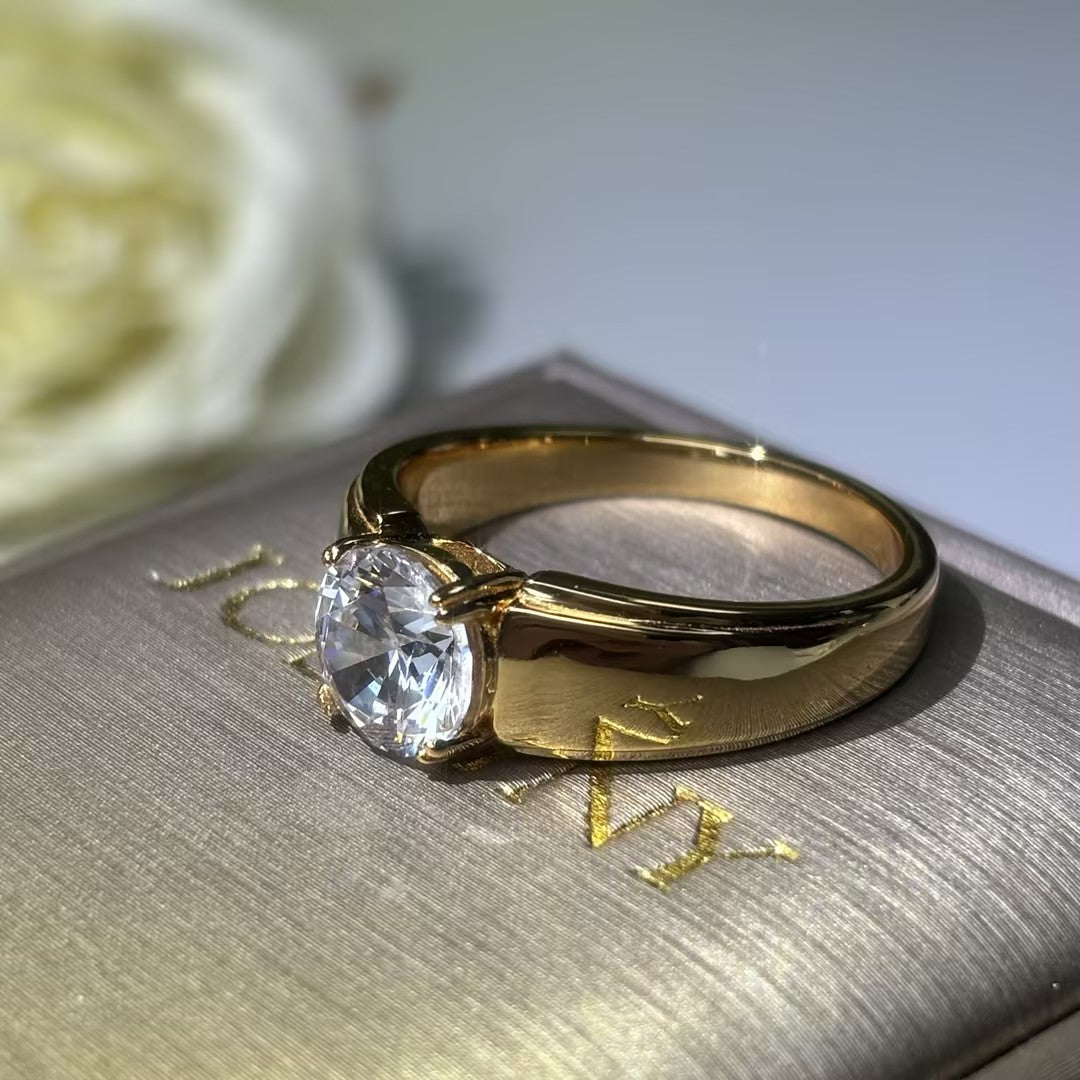 2Ct Classic Round Gemstone Engagement Ring-JOSHINY