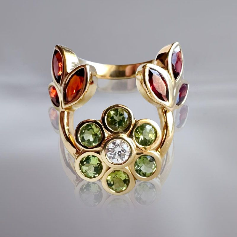 2.0ctw Vintage Flower Cocktail Ring -JOSHINY