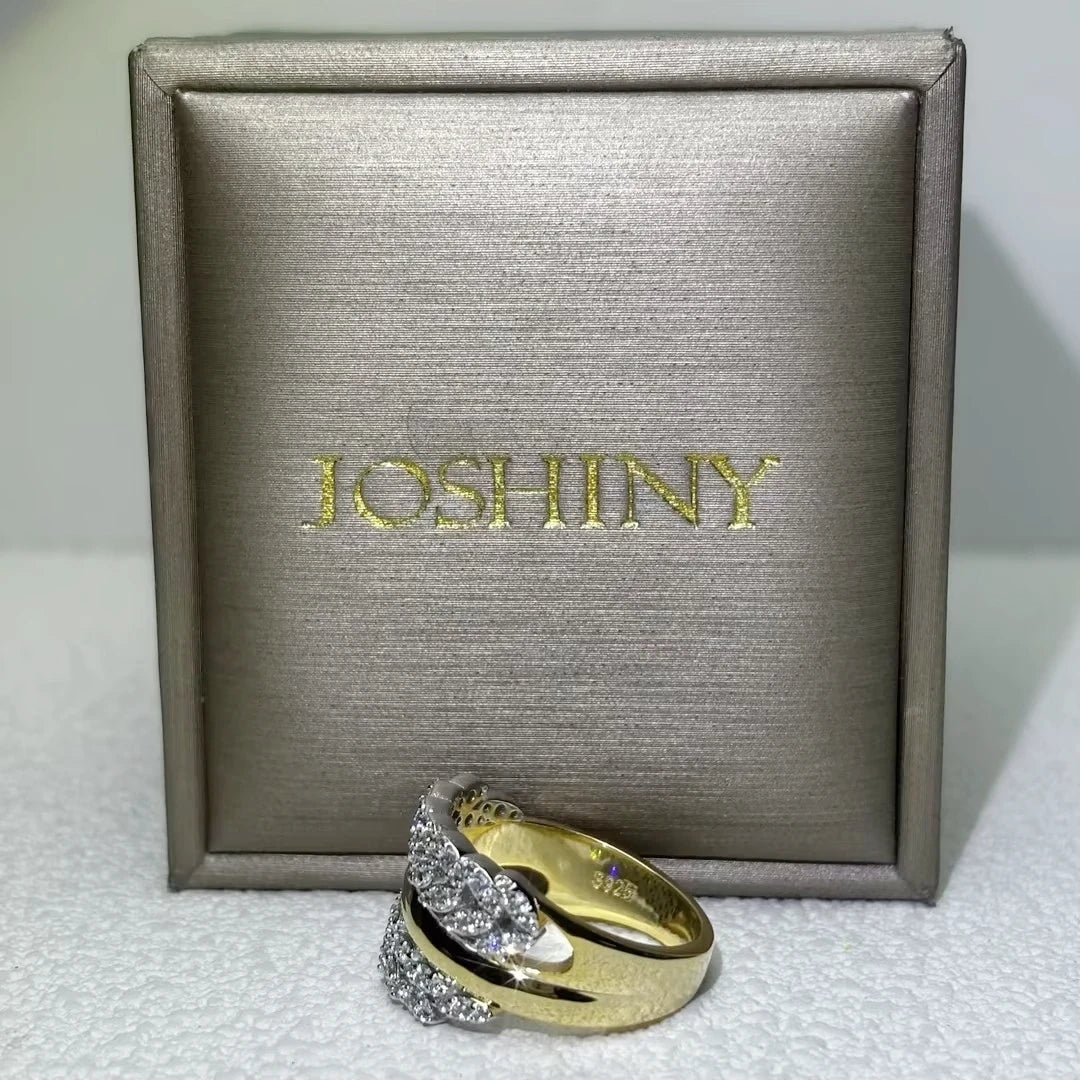 2.02 CTW Round Cut White Cubic Zirconia 925 Sterling Silver Fashion Ring -JOSHINY