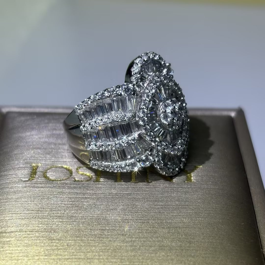 Extraordinary 3.8ctw Baguette and Round Cut Ball Ring-JOSHINY