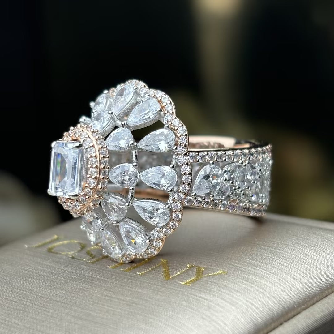 3.0ctw Multi-Cut Sexy Gemstone Rose Gold Ring -JOSHINY
