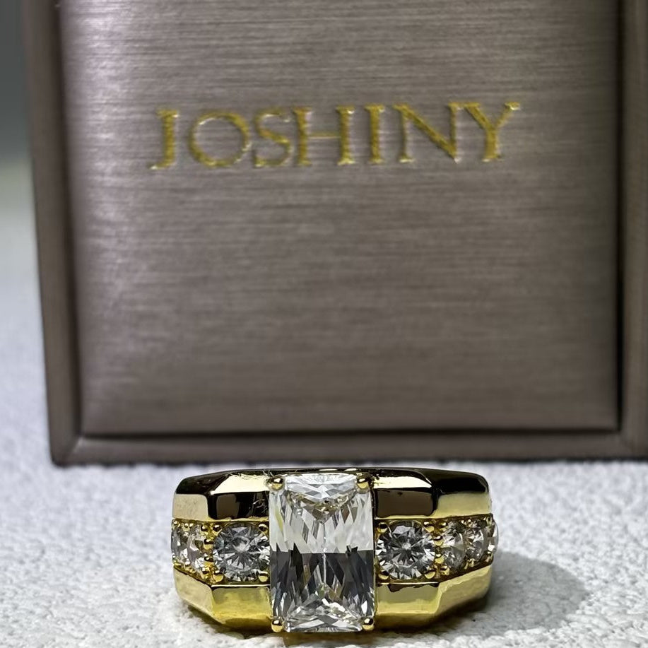 6.5Ctw brilliant cut men's engagement ring-JOSHINY