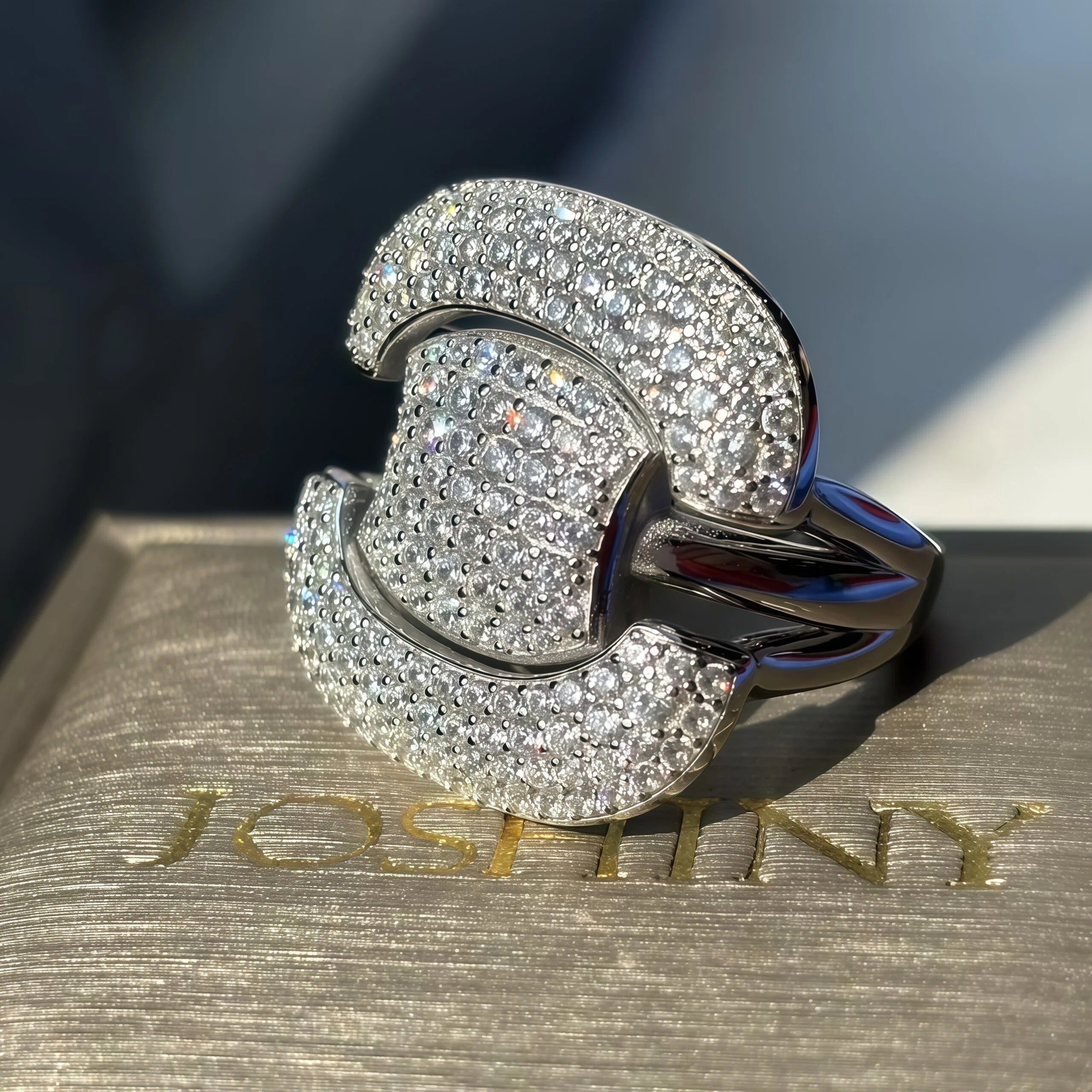 Fashionable 2.5 ctw Round Cut White Gemstone Pave Cocktail Ring -JOSHINY