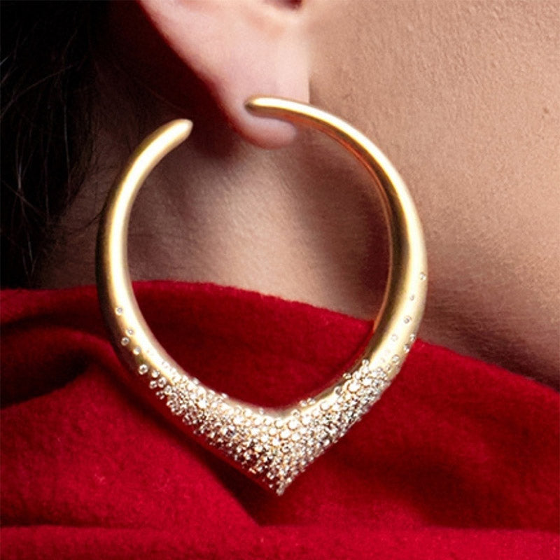 2.9ctw Round Cut Hoop Large Earrings -JOSHINY