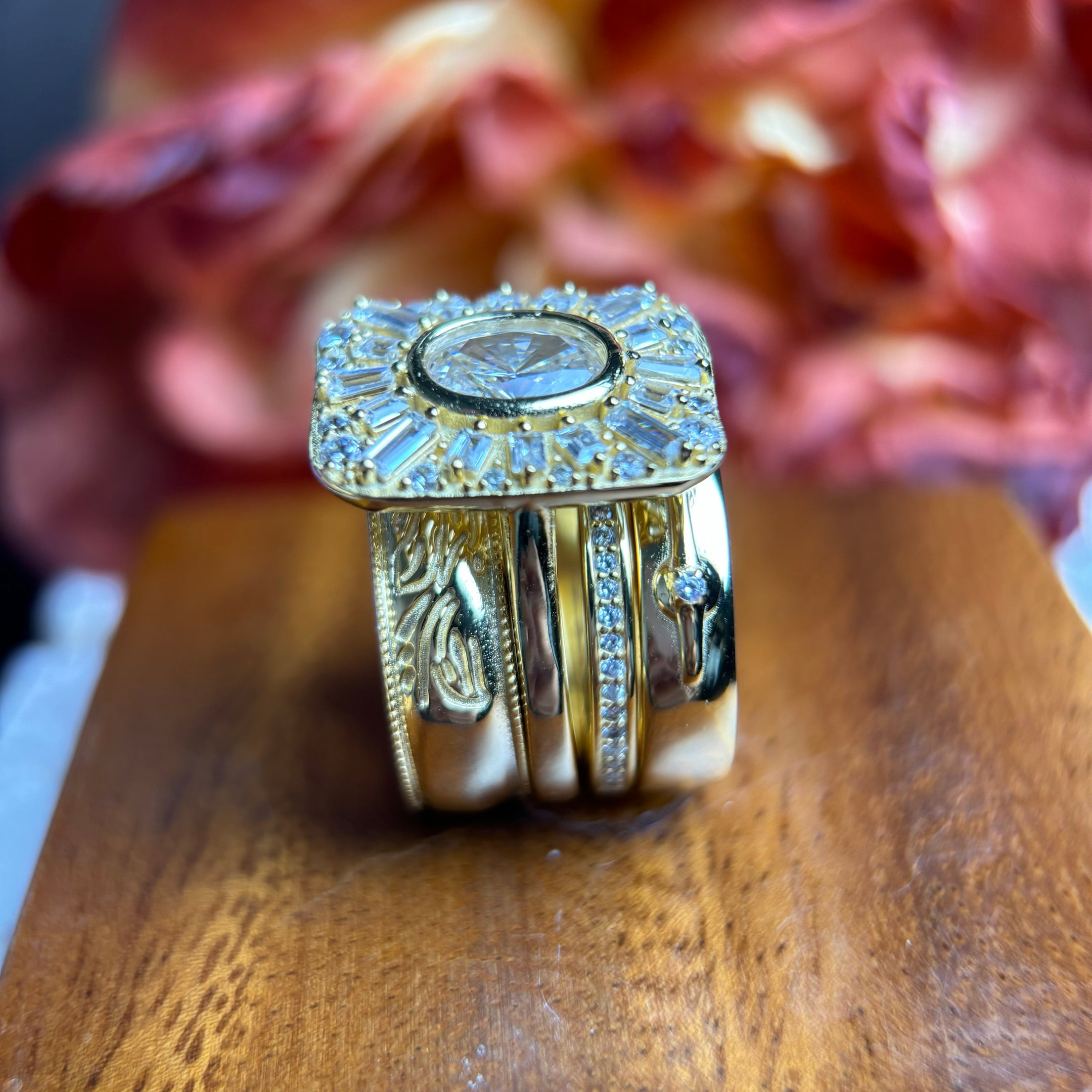 3.0ctw Oval Cut Extraordinary Cocktail Stacking Ring -JOSHINY