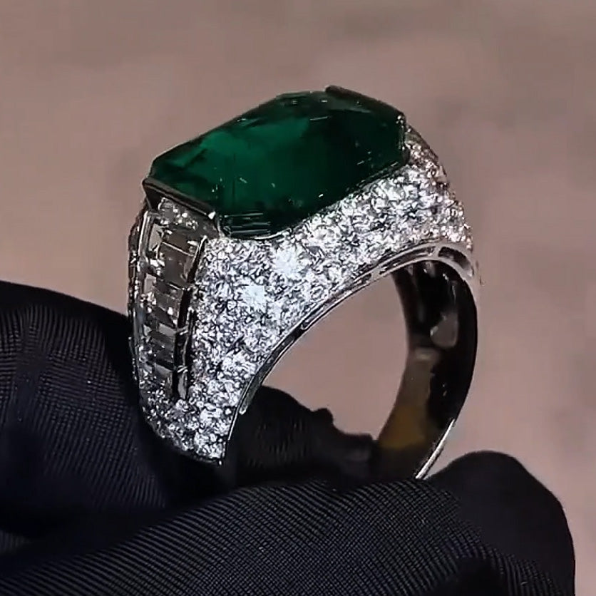 8.0ctw Brilliant Emerald Ring -JOSHINY