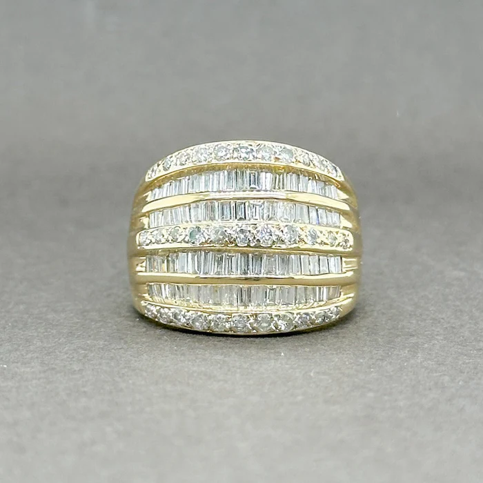 4.02ctw Round and Baguette Cut Fine Cocktail Row Ring-JOSHINY