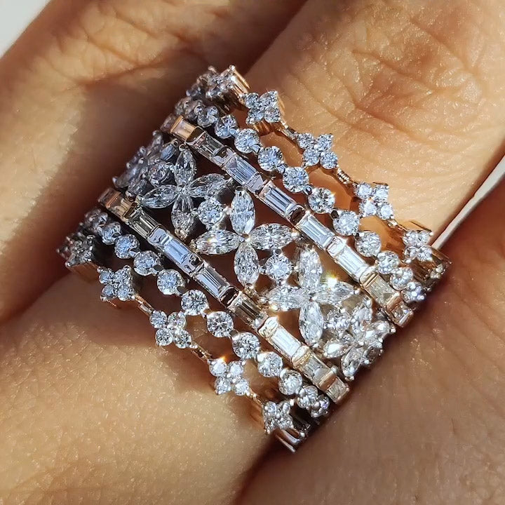 4ct Multi-Cut Cluster Gemstone Ring -JOSHINY