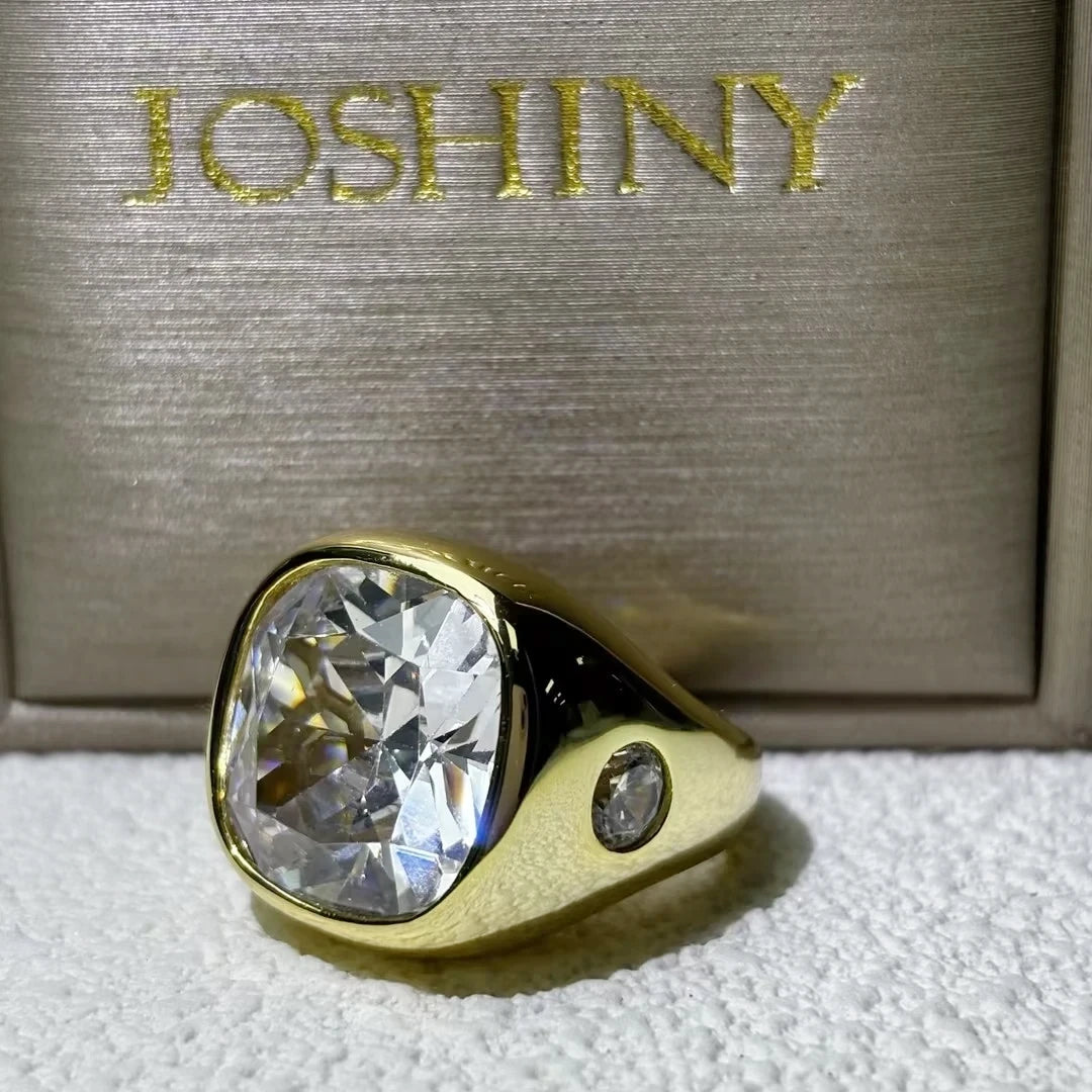 8 Ct Cushion Cut White Cubic Zirconia 925 Sterling Silver Ring-JOSHINY