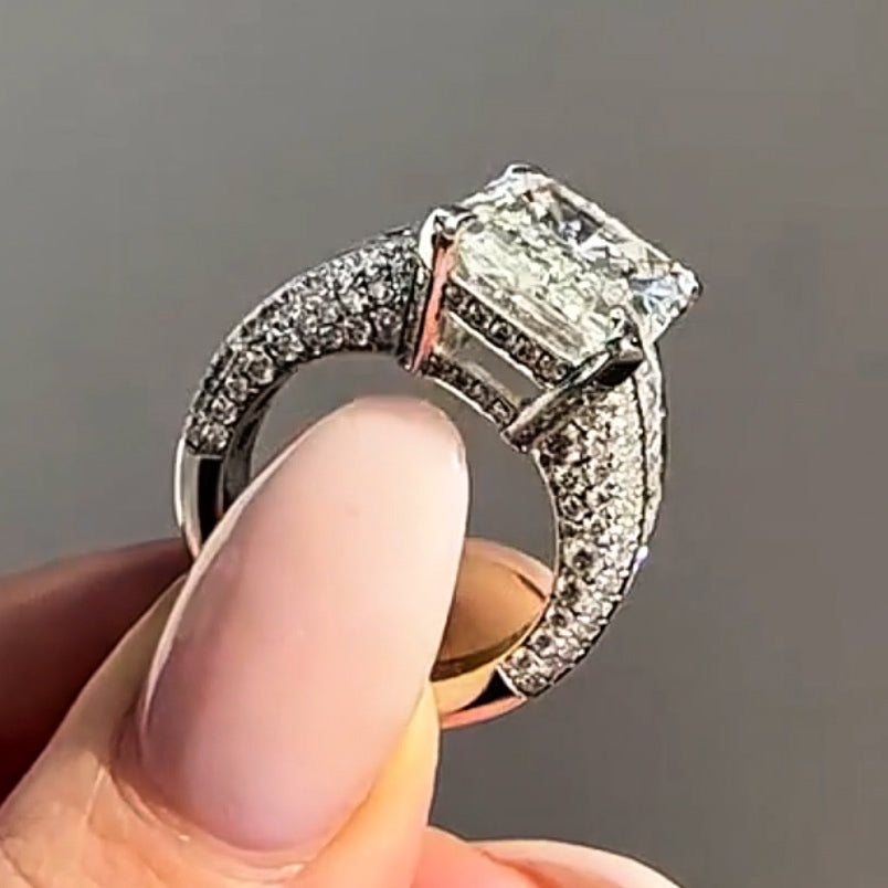 Crazy 10ctw Radiant Cut Luxury Engagement Ring -JOSHINY