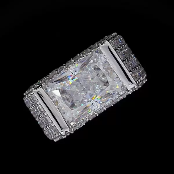 9.0ctw East-West Engagement Ring with Radiant Cut Stones -JOSHINY