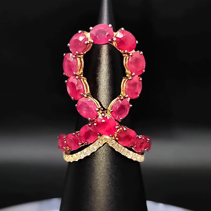 Unique 2 ctw Oval Cut Ruby Ring -JOSHINY