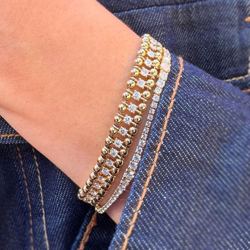 10ctw Ball Chain Gemstone Bracelet Ring Collection-JOSHINY