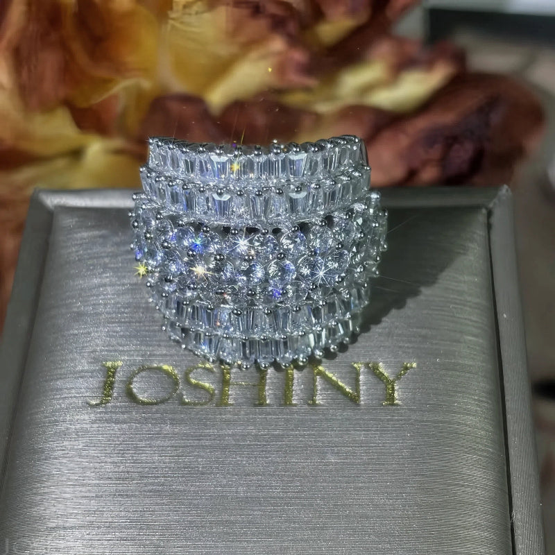 8.0ctw Baguette and Round Cut Gorgeous Gemstone Ring-JOSHINY