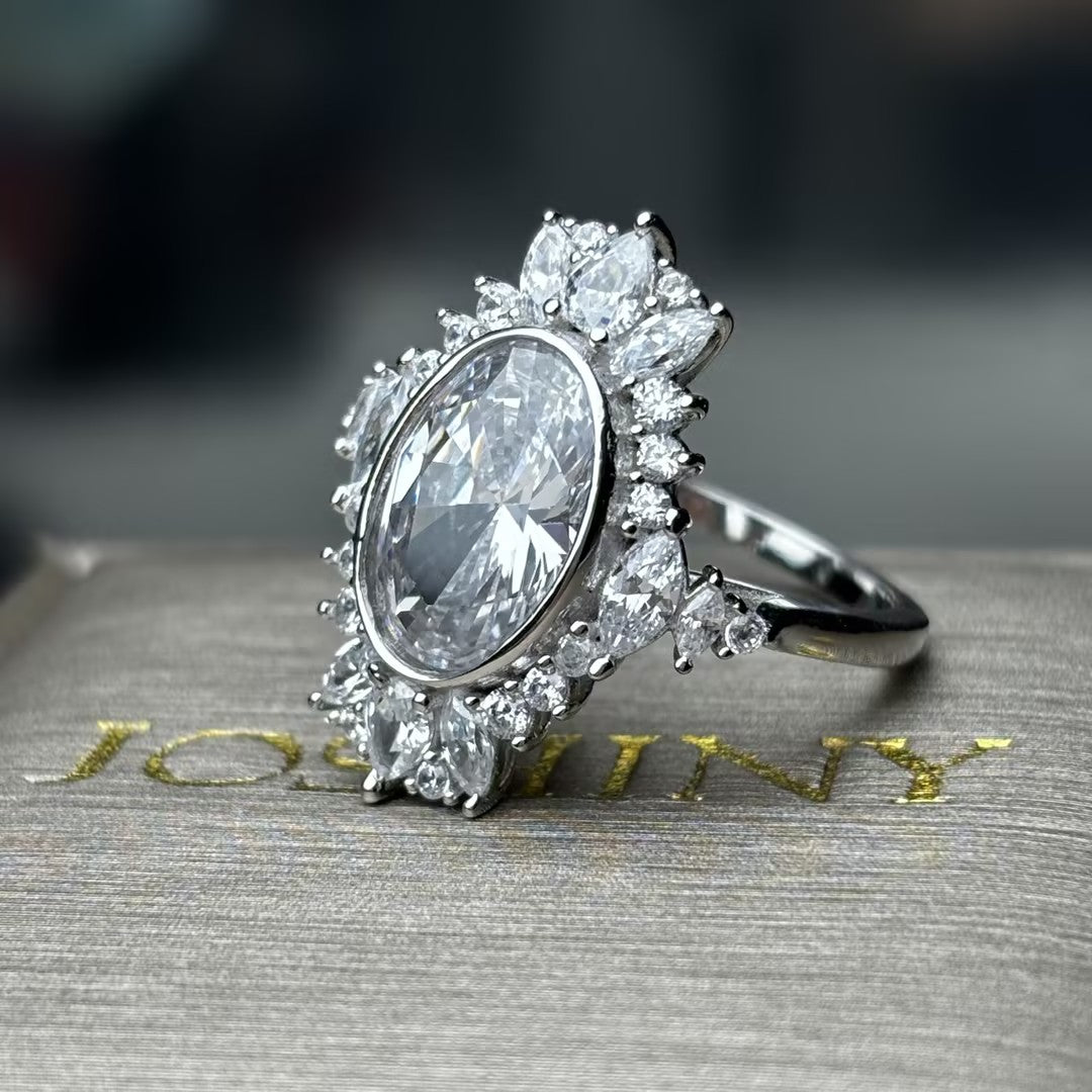 3.5Ctw oval gemstone ring-JOSHINY
