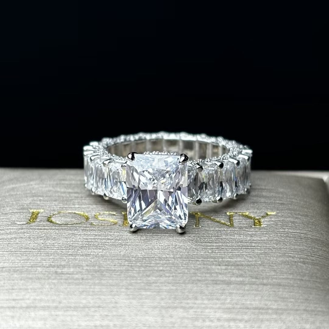 7ct Radiant Cut Luxury Set Engagement Ring -JOSHINY