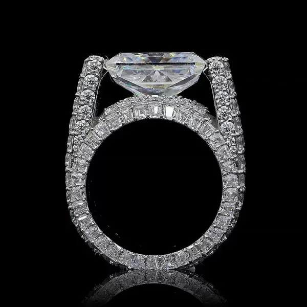 9.0ctw East-West Engagement Ring with Radiant Cut Stones -JOSHINY