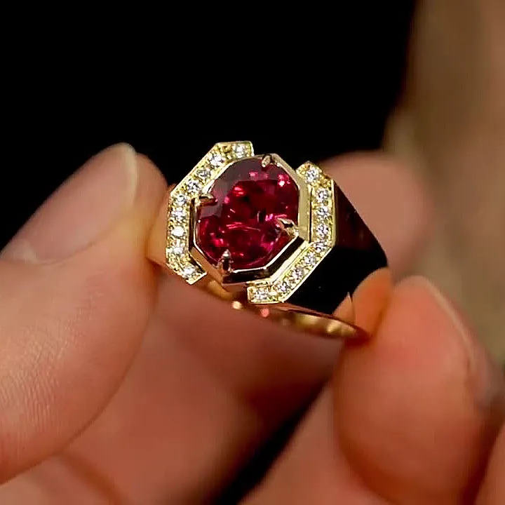 3.2ct Oval Cut Ruby Engagement Ring -JOSHINY