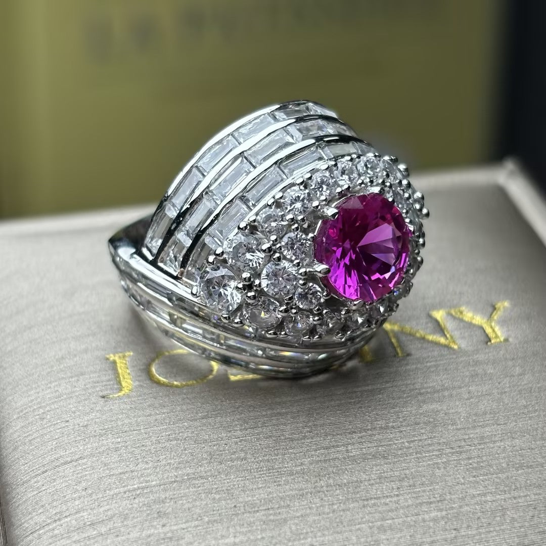 8.5Ctw Pink Gemstone Cocktail Ring-JOSHINY