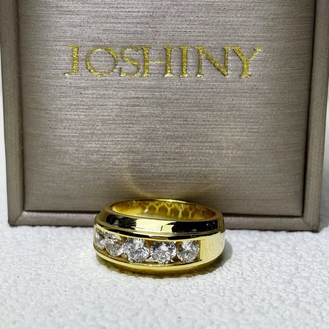 2 Ctw Round Cut White Cubic Zirconia 925 Sterling Silver Men's Ring-JOSHINY