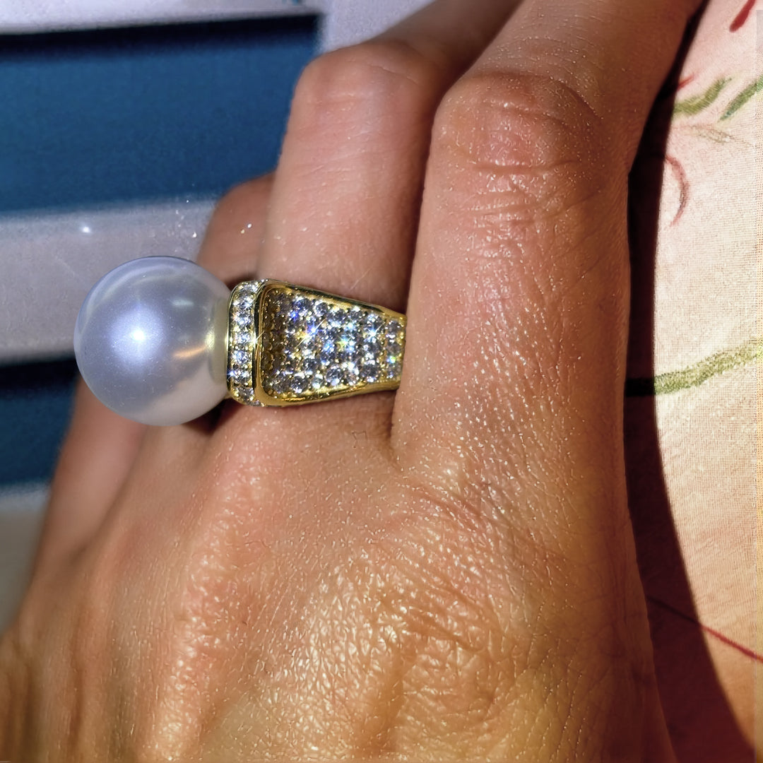 Stunning pearl and gemstone ring-JOSHINY