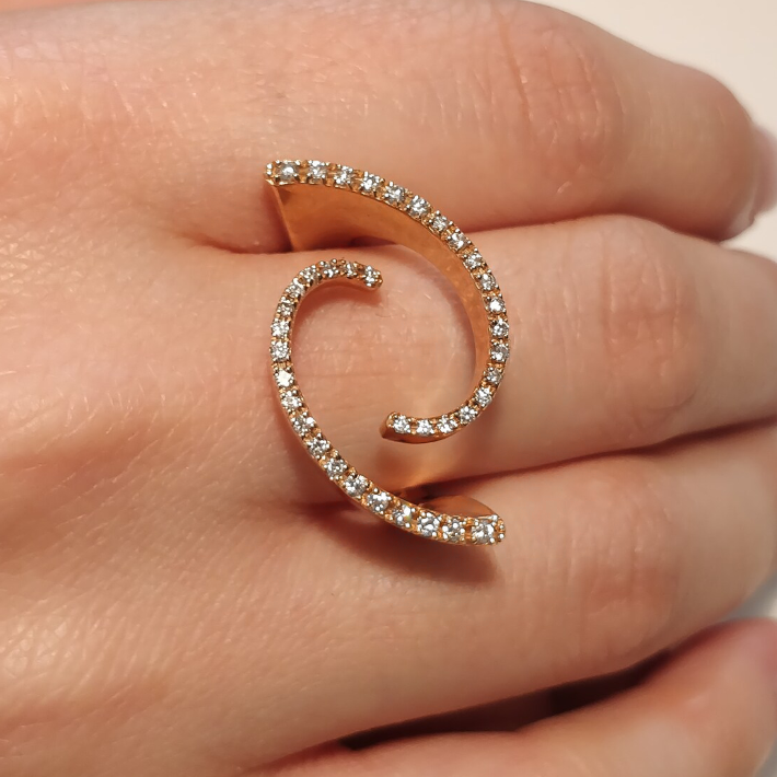 Stylish 0.5 Carat Round Cut White Gemstone Minimalist Contemporary Ring -JOSHINY