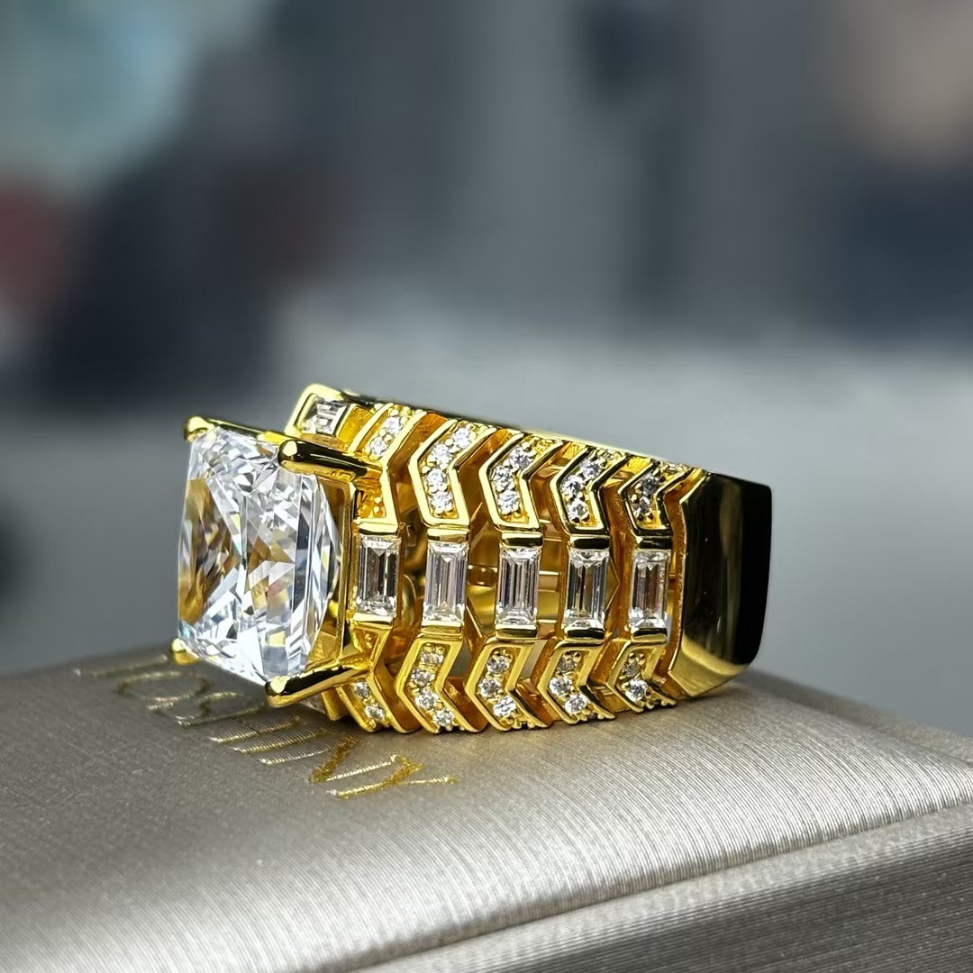 6.8Ctw Radiant Cut Openwork Engagement Ring-JOSHINY