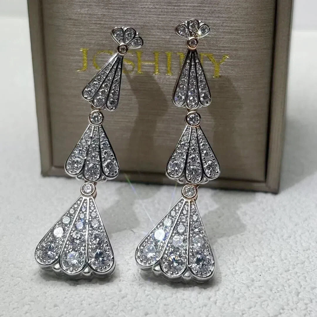 2.3 Ctw Round Cut White & Pink Cubic Zirconia 925 Sterling Silver earrings-JOSHINY