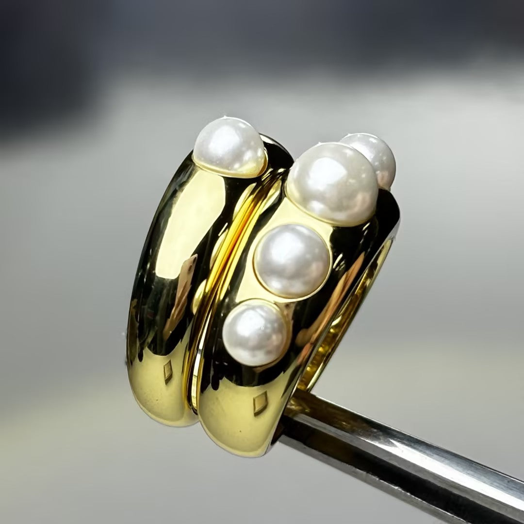 4.0ctw Elegant Pearl Set Ring -JOSHINY