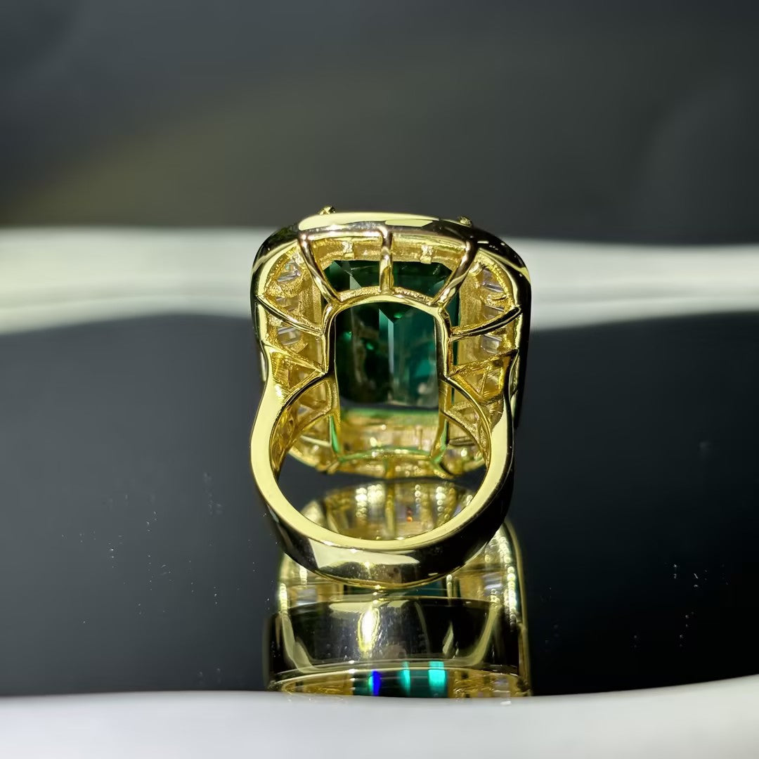 15.33Ctw Brilliant Emerald Baguette Luxury Ring-JOSHINY