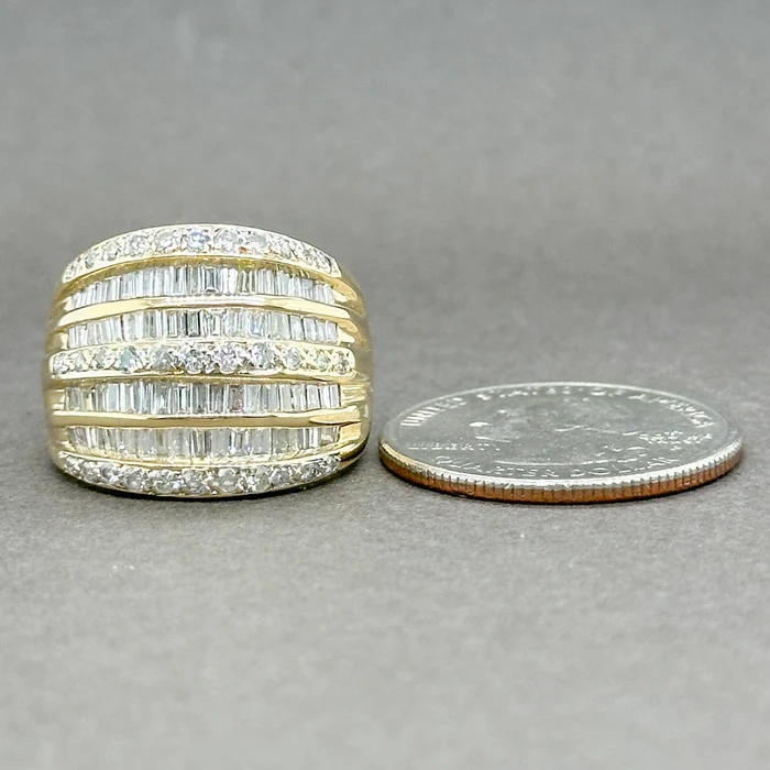 4.02ctw Round and Baguette Cut Fine Cocktail Row Ring-JOSHINY