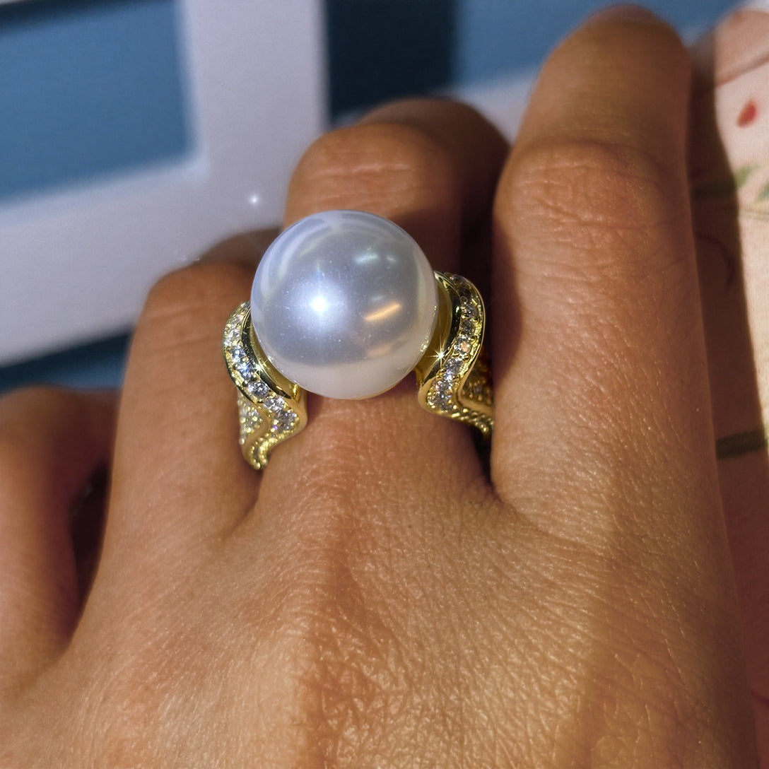 Stunning pearl and gemstone ring-JOSHINY