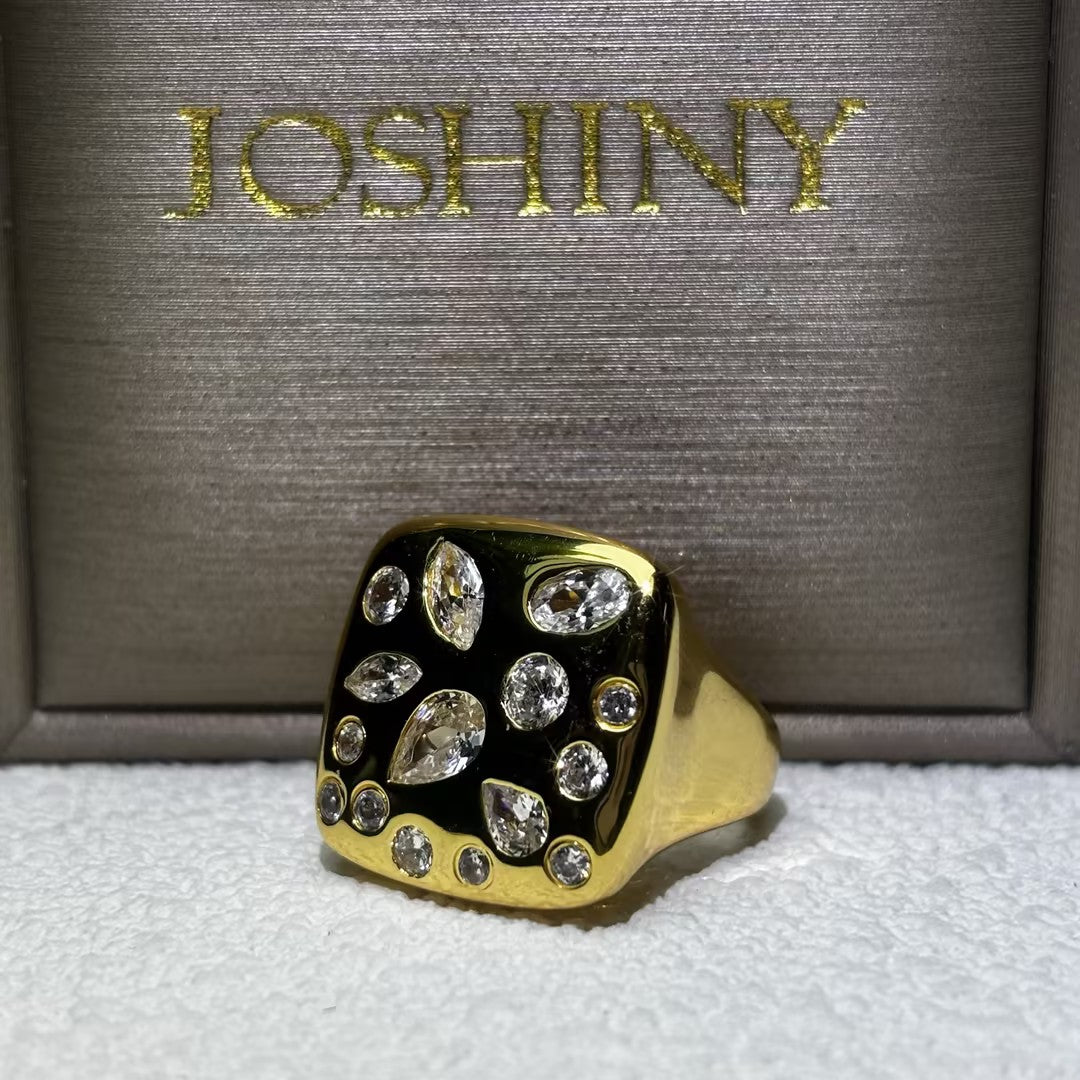 2.3 Ctw Multi Cut White Cubic Zirconia 925 Sterling Silver Art Ring-JOSHINY