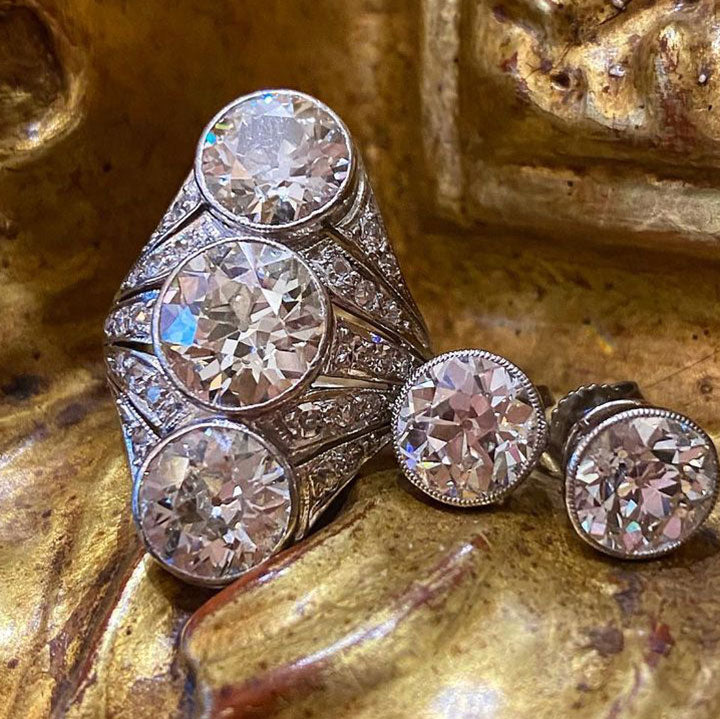 Vintage Split-Look Women's Diamond Skeleton Engagement Ring -JOSHINY
