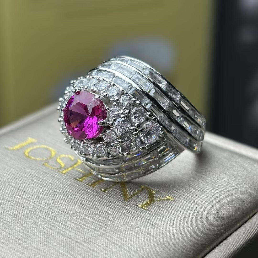 8.5Ctw Pink Gemstone Cocktail Ring-JOSHINY