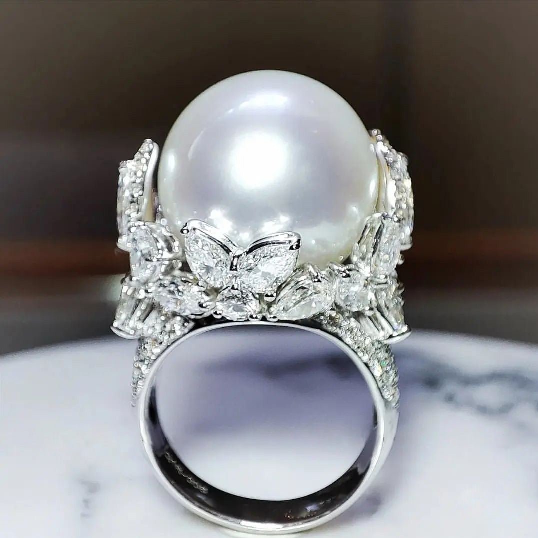 5ctw Marquise Cut Dream Pearl Gemstone Ring -JOSHINY