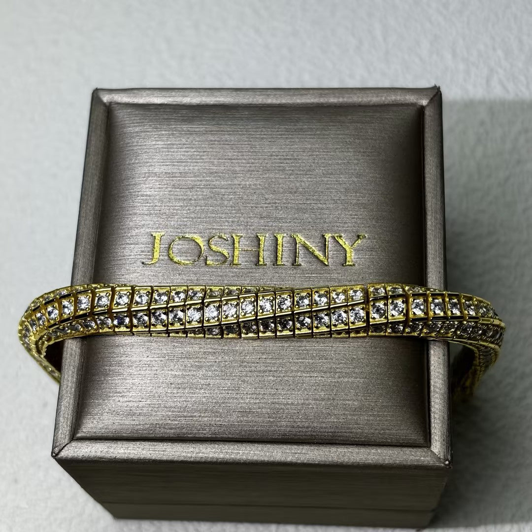 6 Ctw Round Cut White Cubic Zirconia 925 Sterling Silver Bracelet-JOSHINY