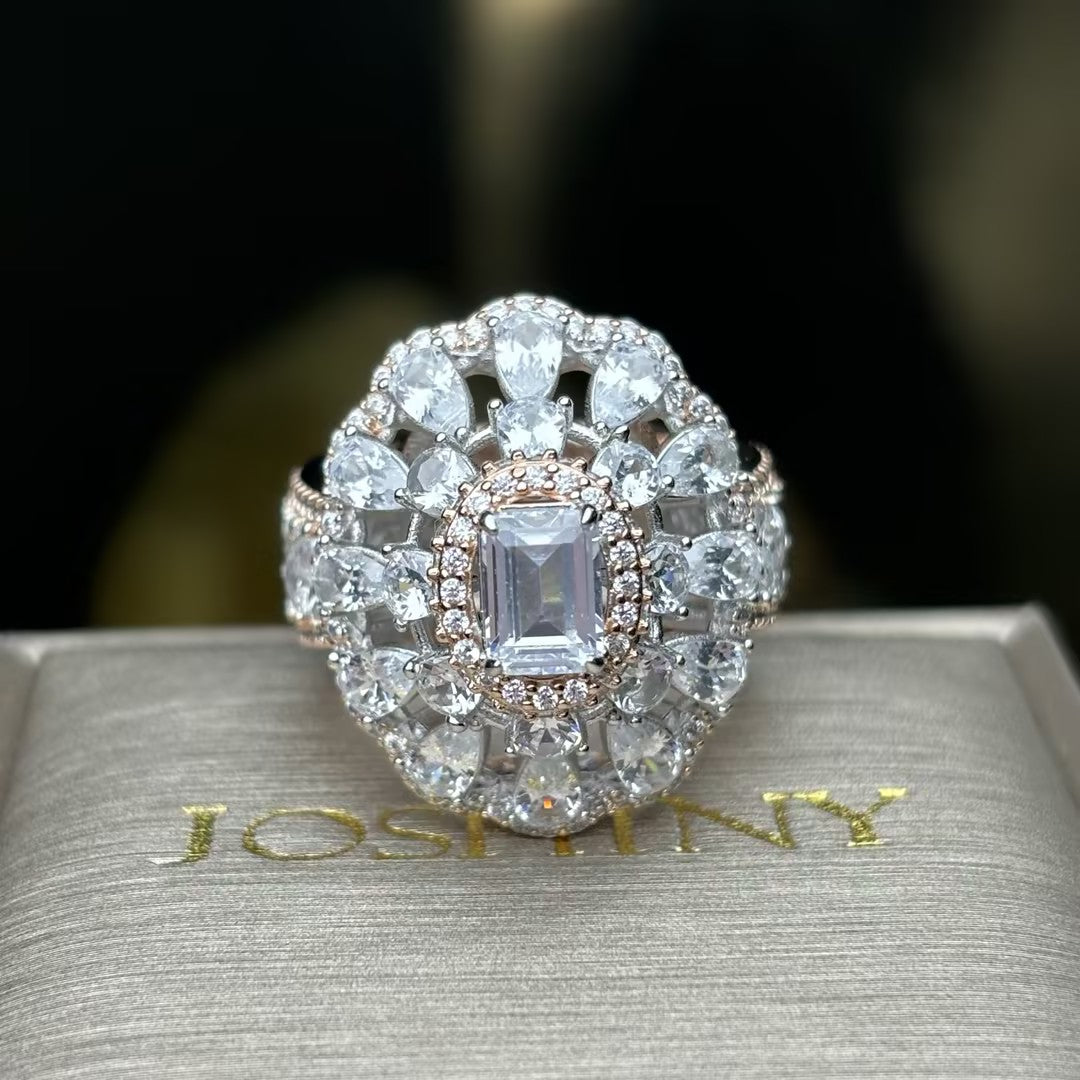 3.0ctw Multi-Cut Sexy Gemstone Rose Gold Ring -JOSHINY