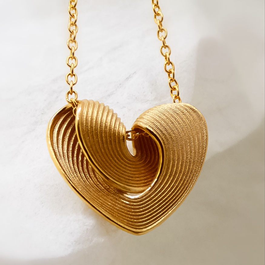 Unique Gold Pleated Texture Fashion Necklaces -JOSHINY